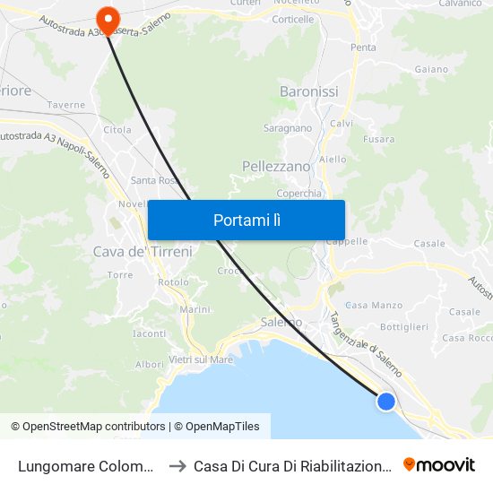 Lungomare Colombo Mercatello to Casa Di Cura Di Riabilitazione G. F. Montesano map