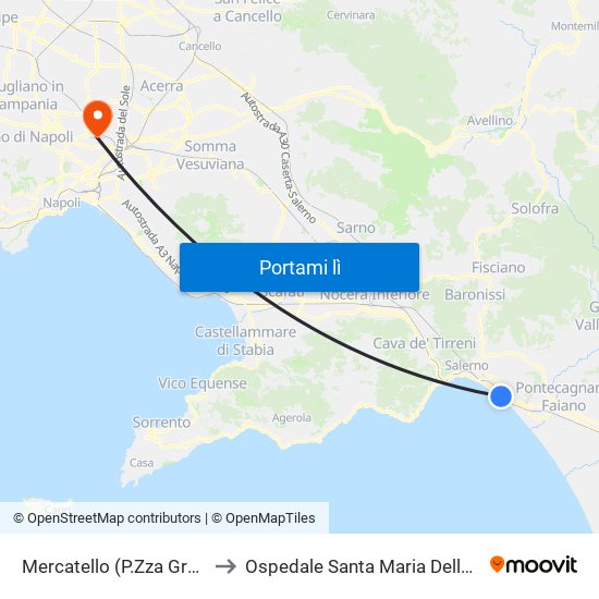 Mercatello (P.Zza Grasso) to Ospedale Santa Maria Della Pietà map