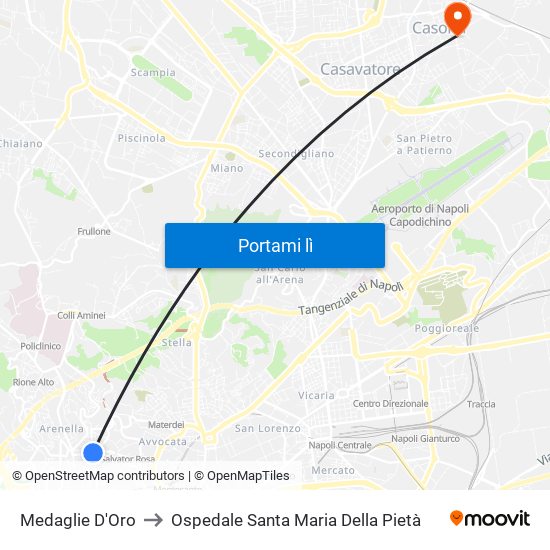 Medaglie D'Oro to Ospedale Santa Maria Della Pietà map