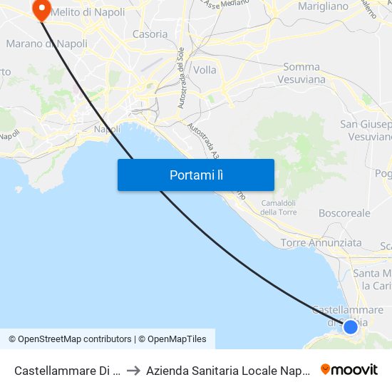 Castellammare Di Stabia to Azienda Sanitaria Locale Napoli 2 Nord map