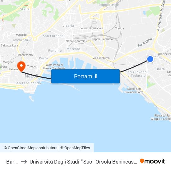 Barra to Università Degli Studi ""Suor Orsola Benincasa"" map