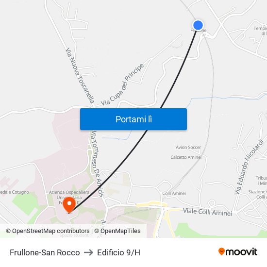 Frullone-San Rocco to Edificio 9/H map