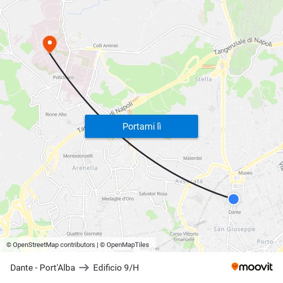 Dante - Port'Alba to Edificio 9/H map