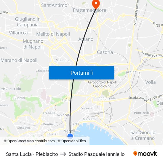 Santa Lucia - Plebiscito to Stadio Pasquale Ianniello map