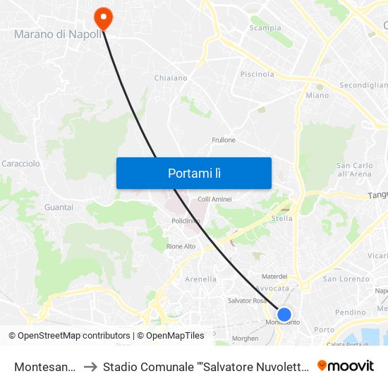 Montesanto to Stadio Comunale ""Salvatore Nuvoletta"" map