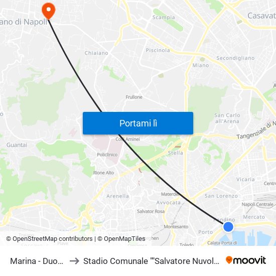 Marina - Duomo to Stadio Comunale ""Salvatore Nuvoletta"" map