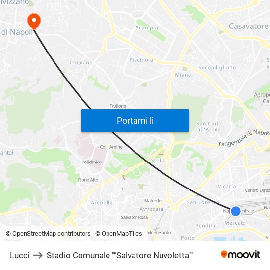 Lucci to Stadio Comunale ""Salvatore Nuvoletta"" map