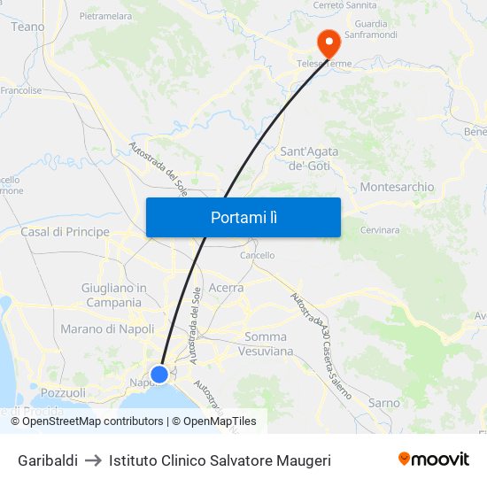 Garibaldi to Istituto Clinico Salvatore Maugeri map