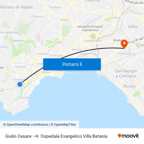Giulio Cesare to Ospedale Evangelico Villa Betania map
