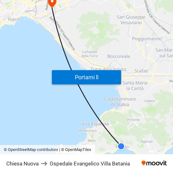 Chiesa Nuova to Ospedale Evangelico Villa Betania map