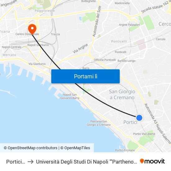 Portici Bellavista to Università Degli Studi Di Napoli ""Parthenope"" - Dipartimento Di Scienze E Tecnologie (C4) map