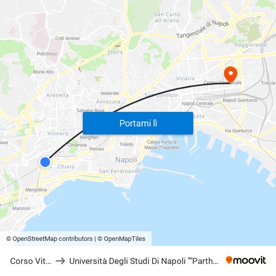 Corso Vittorio Emanuele to Università Degli Studi Di Napoli ""Parthenope"" - Dipartimento Di Scienze E Tecnologie (C4) map