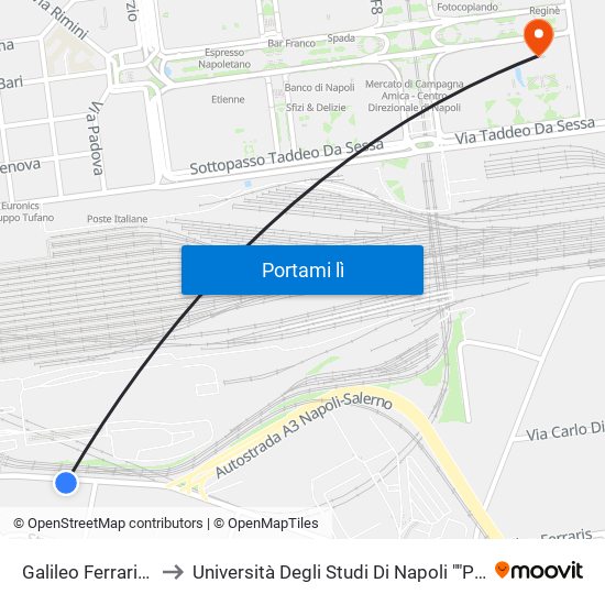 Galileo Ferraris - Circumvesuviana E.A.V. to Università Degli Studi Di Napoli ""Parthenope"" - Dipartimento Di Scienze E Tecnologie (C4) map