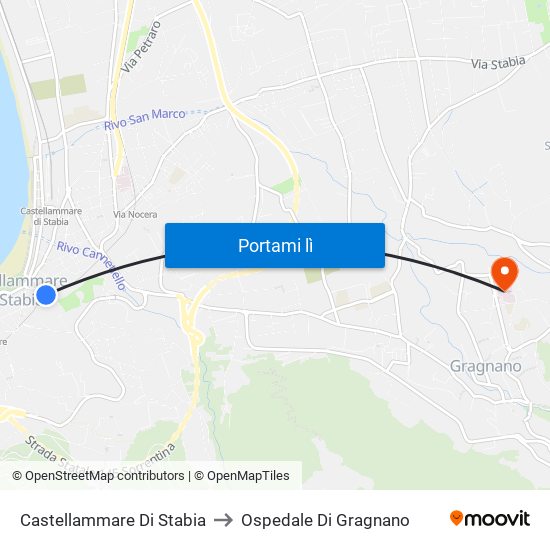 Castellammare Di Stabia to Ospedale Di Gragnano map