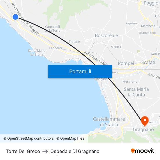 Torre Del Greco to Ospedale Di Gragnano map