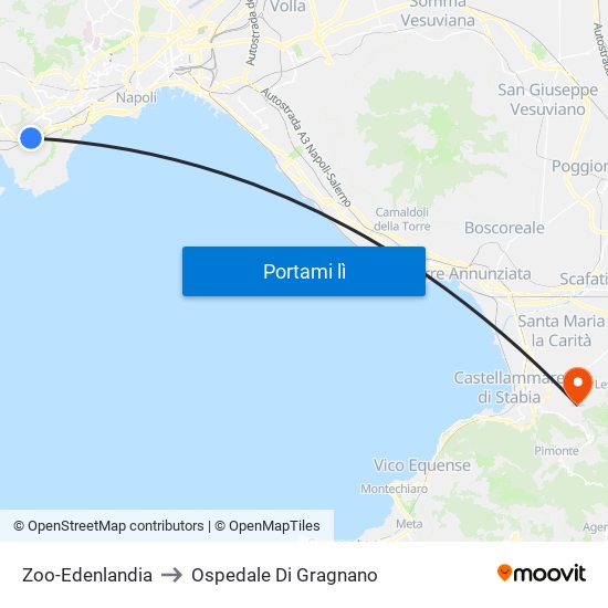 Zoo-Edenlandia to Ospedale Di Gragnano map