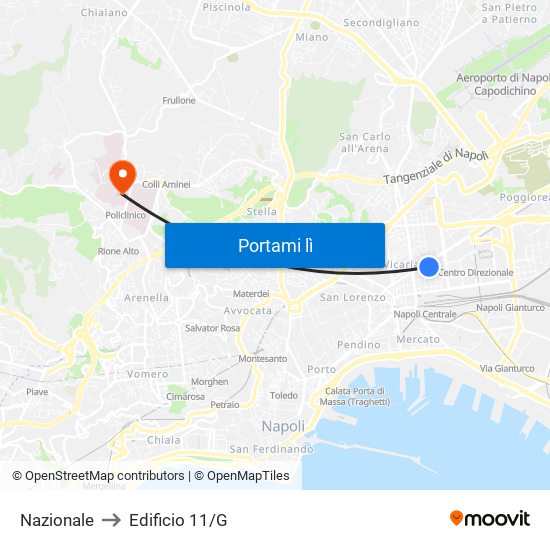 Nazionale to Edificio 11/G map