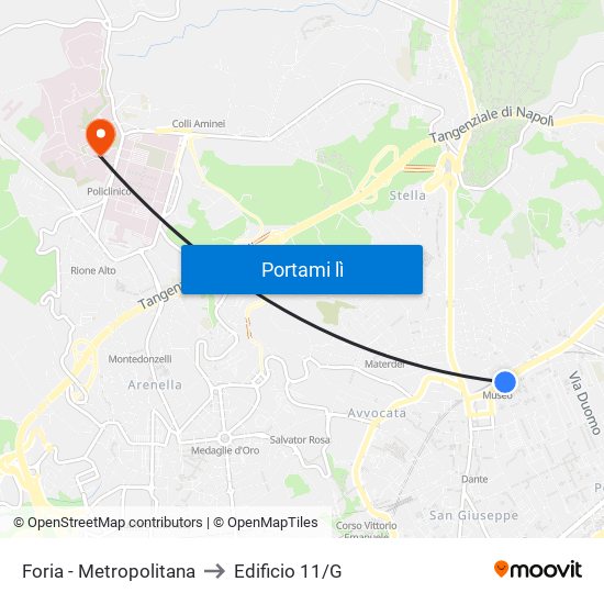 Foria - Metropolitana to Edificio 11/G map