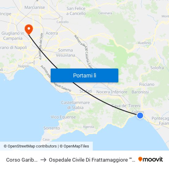 Corso Garibaldi, 118 to Ospedale Civile Di Frattamaggiore ""San Giovanni Di Dio"" map