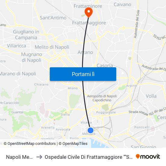 Napoli Metropark to Ospedale Civile Di Frattamaggiore ""San Giovanni Di Dio"" map