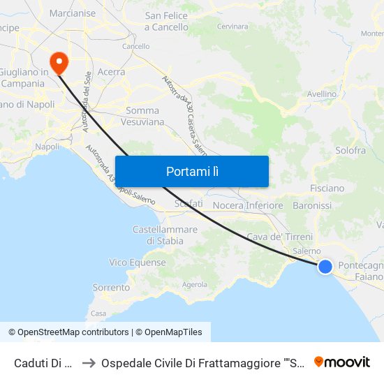 Caduti Di Brescia to Ospedale Civile Di Frattamaggiore ""San Giovanni Di Dio"" map