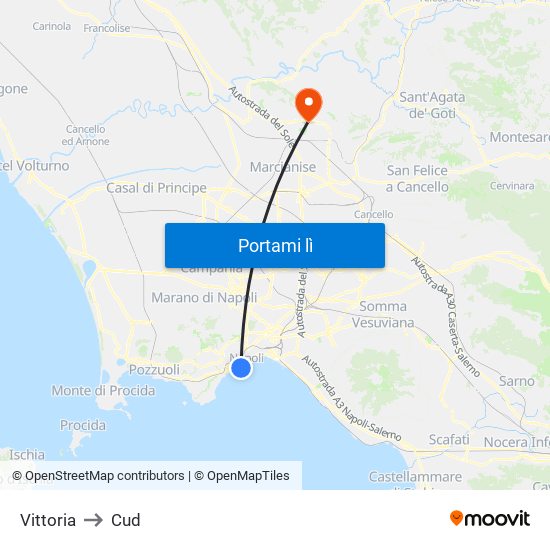 Vittoria to Cud map