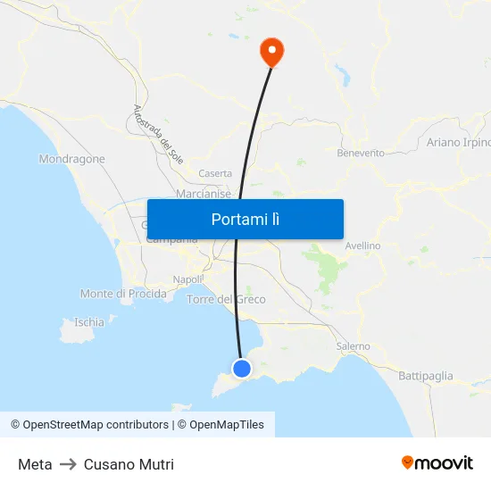 Meta to Cusano Mutri map