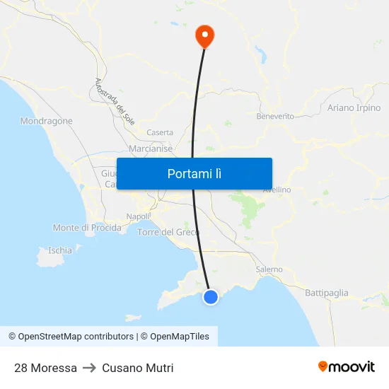 28 Moressa to Cusano Mutri map