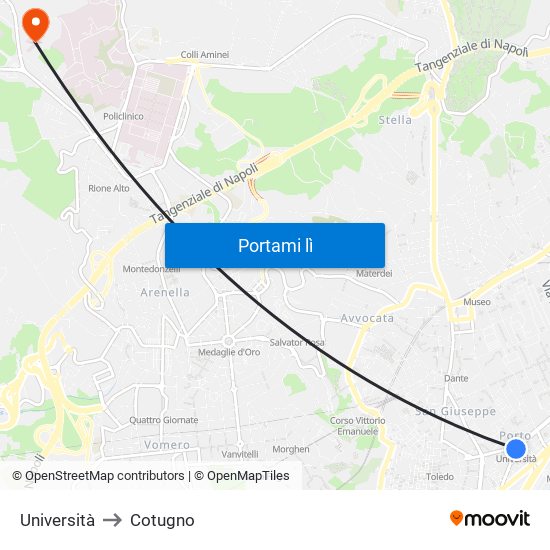 Università to Cotugno map