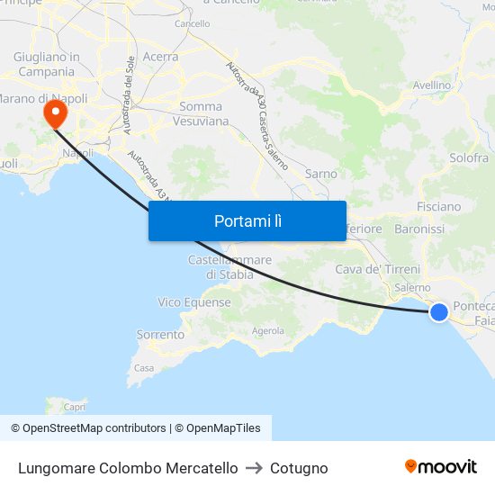 Lungomare Colombo Mercatello to Cotugno map