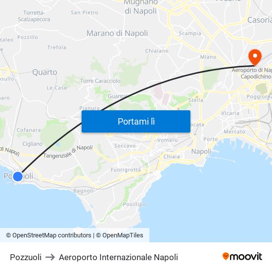 Pozzuoli to Aeroporto Internazionale Napoli map