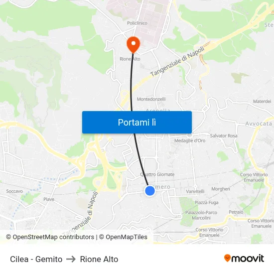 Cilea - Gemito to Rione Alto map