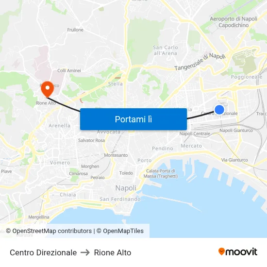 Centro Direzionale to Rione Alto map