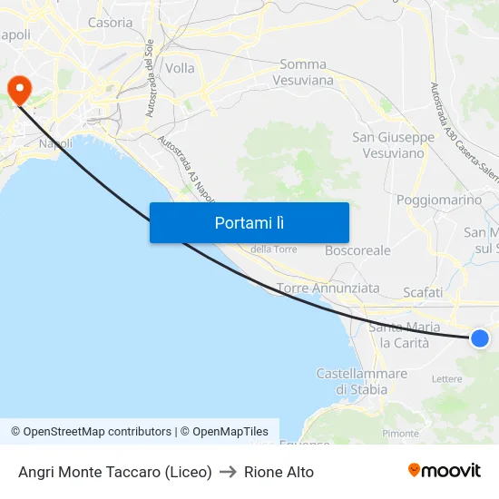 Angri Monte Taccaro (Liceo) to Rione Alto map