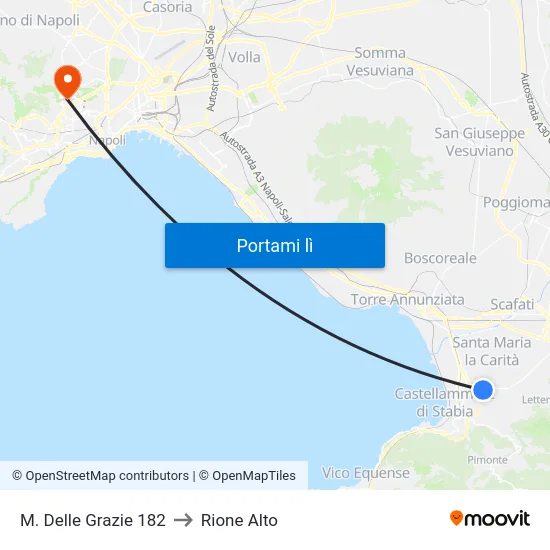 M. Delle Grazie 182 to Rione Alto map