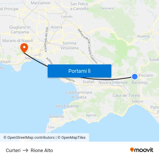 Curteri to Rione Alto map