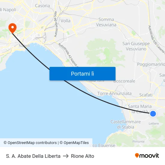 S. A. Abate Della Liberta to Rione Alto map