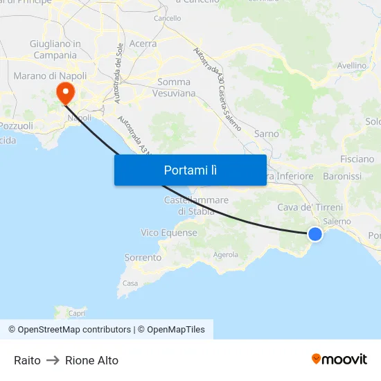 Raito to Rione Alto map