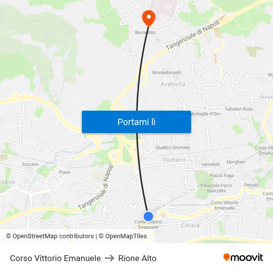 Corso Vittorio Emanuele to Rione Alto map