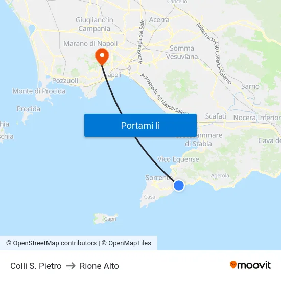 Colli S. Pietro to Rione Alto map