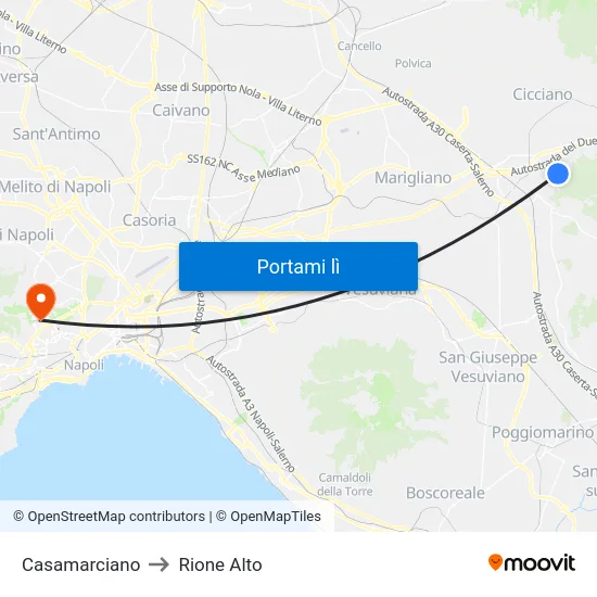 Casamarciano to Rione Alto map