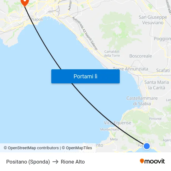 Positano (Sponda) to Rione Alto map
