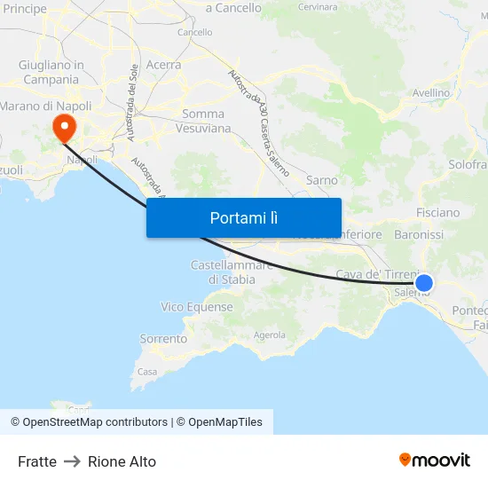 Fratte to Rione Alto map