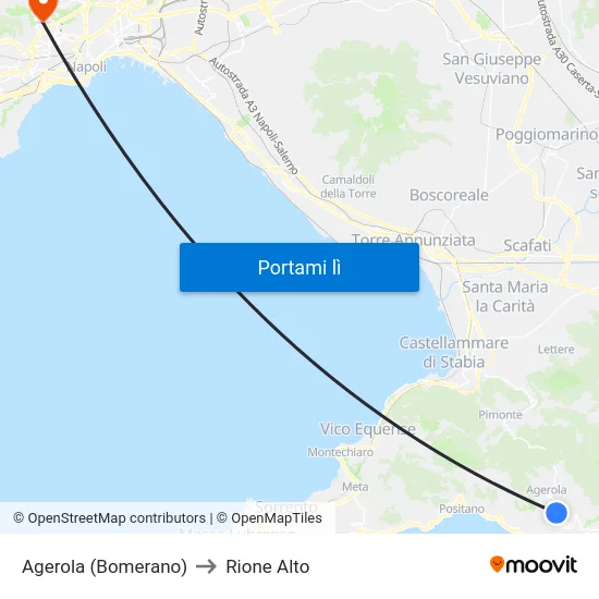 Agerola (Bomerano) to Rione Alto map