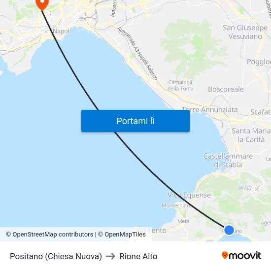 Positano (Chiesa Nuova) to Rione Alto map