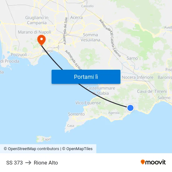 SS 373 to Rione Alto map