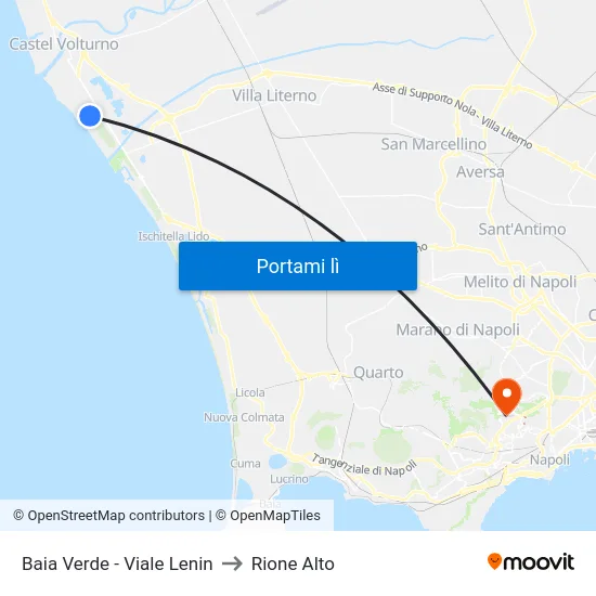 Baia Verde - Viale Lenin to Rione Alto map