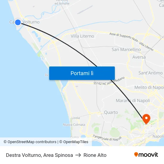Destra Volturno, Area Spinosa to Rione Alto map