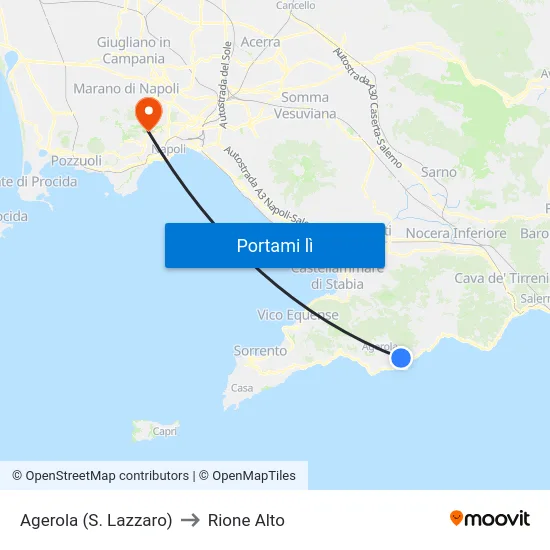 Agerola (S. Lazzaro) to Rione Alto map