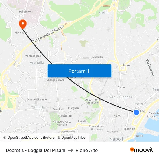 Depretis - Loggia Dei Pisani to Rione Alto map